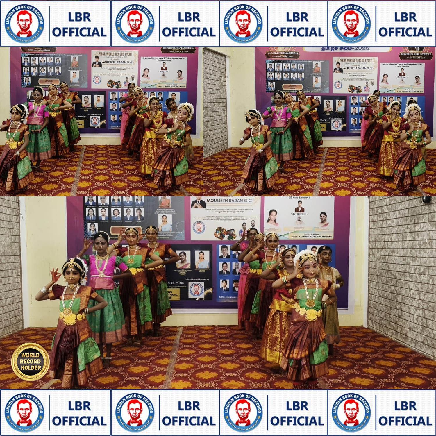 A group world record  achieved by 11 students who performed continuous Classical dance for 30 minutes in honour of Tamil Kadavul Murugan